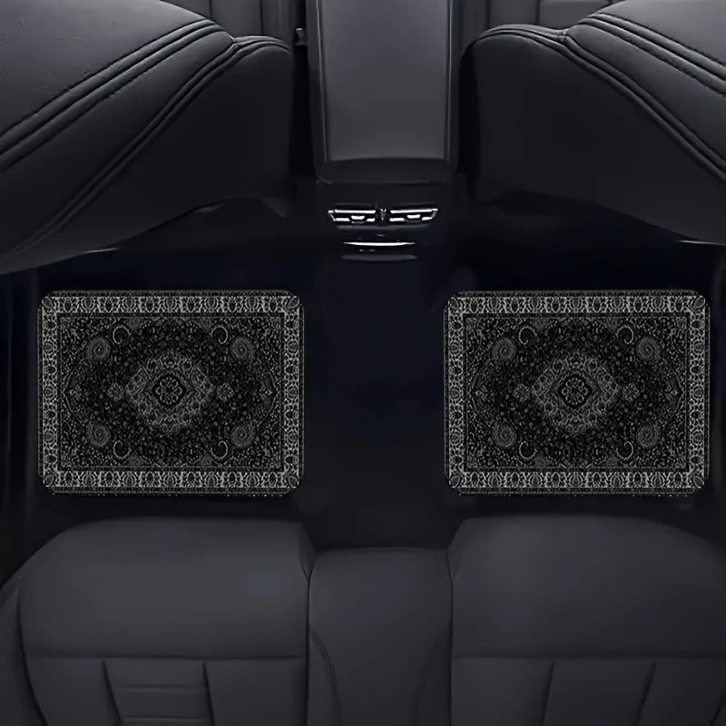 Bandana Print Rectangular Car Floor Mats - Synthetic Fiber Auto Interior Carpets