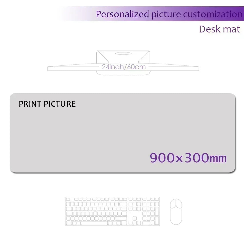 Custom Gaming Desk Mat – Personalized HD Mouse Pad Playmat, Multiple Sizes up to 1000x500mm (39.4x19.7 in) Non-Slip Rubber