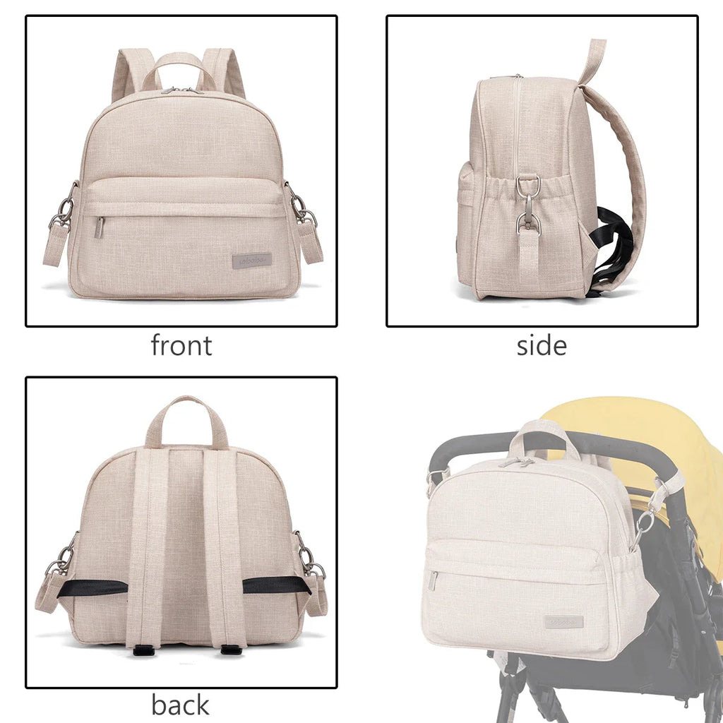Stylish Waterproof Diaper Backpack for Women — Large Capacity Multi-Functional Nappy Changing Bag with 2 Straps
