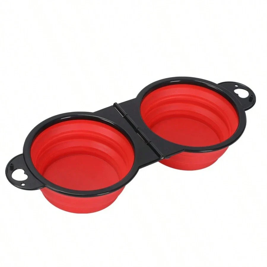 Collapsible 2-in-1 Dual Pet Bowl for Dogs & Cats – Portable Travel Water & Food Bowl, 500ml (16.9 fl oz)