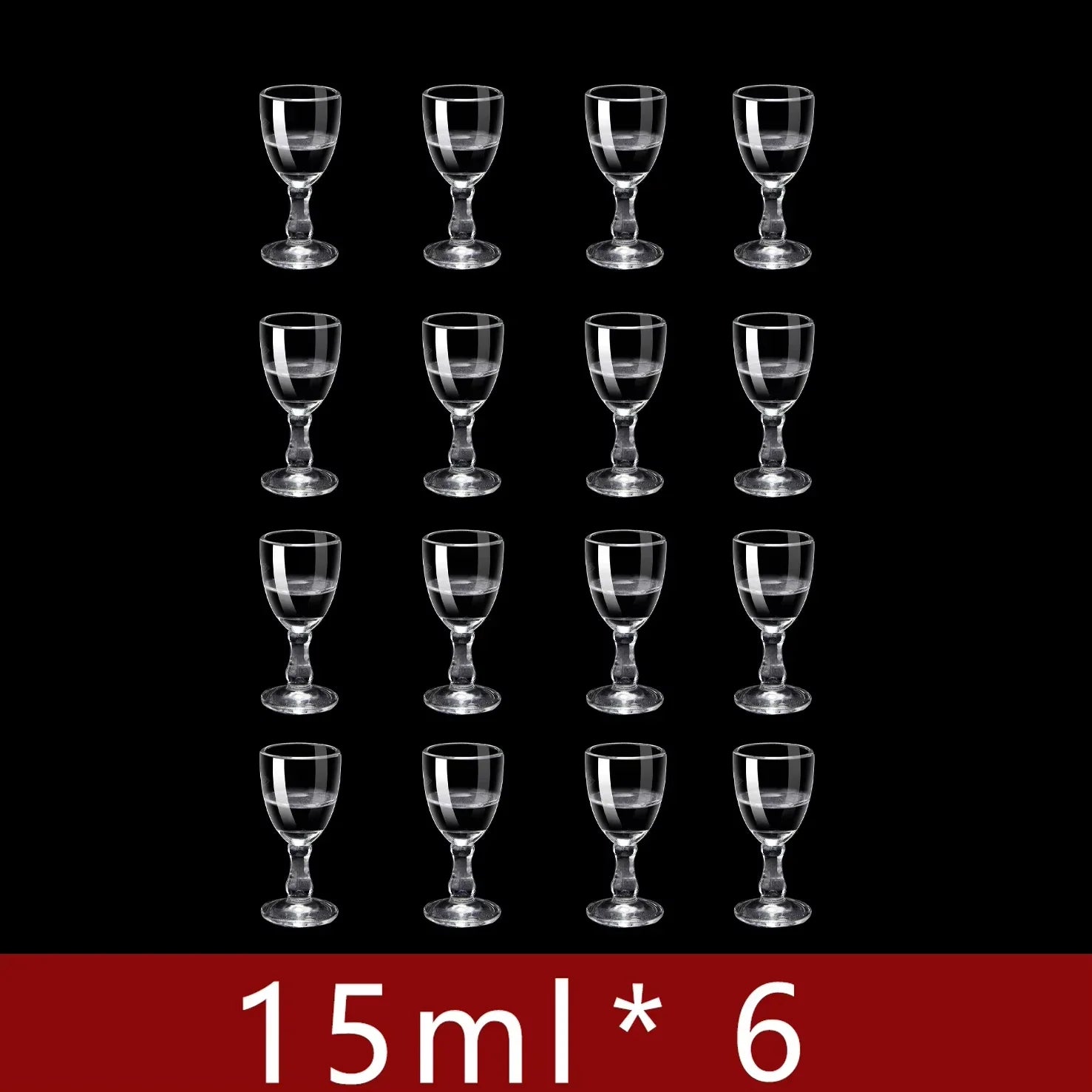 6-Pack Mini Stemmed Shot Glasses Assorted 10/15/25 ml (0.34/0.51/0.85 oz) Clear Mini Wine Cups for Liquor, Sake & Parties