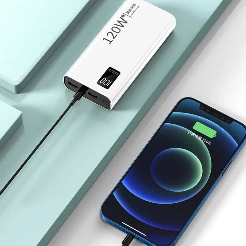 120W Portable Power Bank — 10,000 / 30,000 / 50,000mAh Fast Charging USB-C Power Bank with Digital Display for iPhone Samsung Huawei