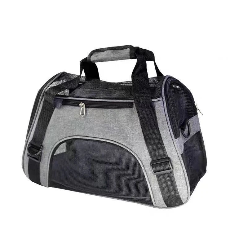 Portable Mesh Pet Carrier – Breathable Foldable Travel Handbag for Cats & Small Dogs