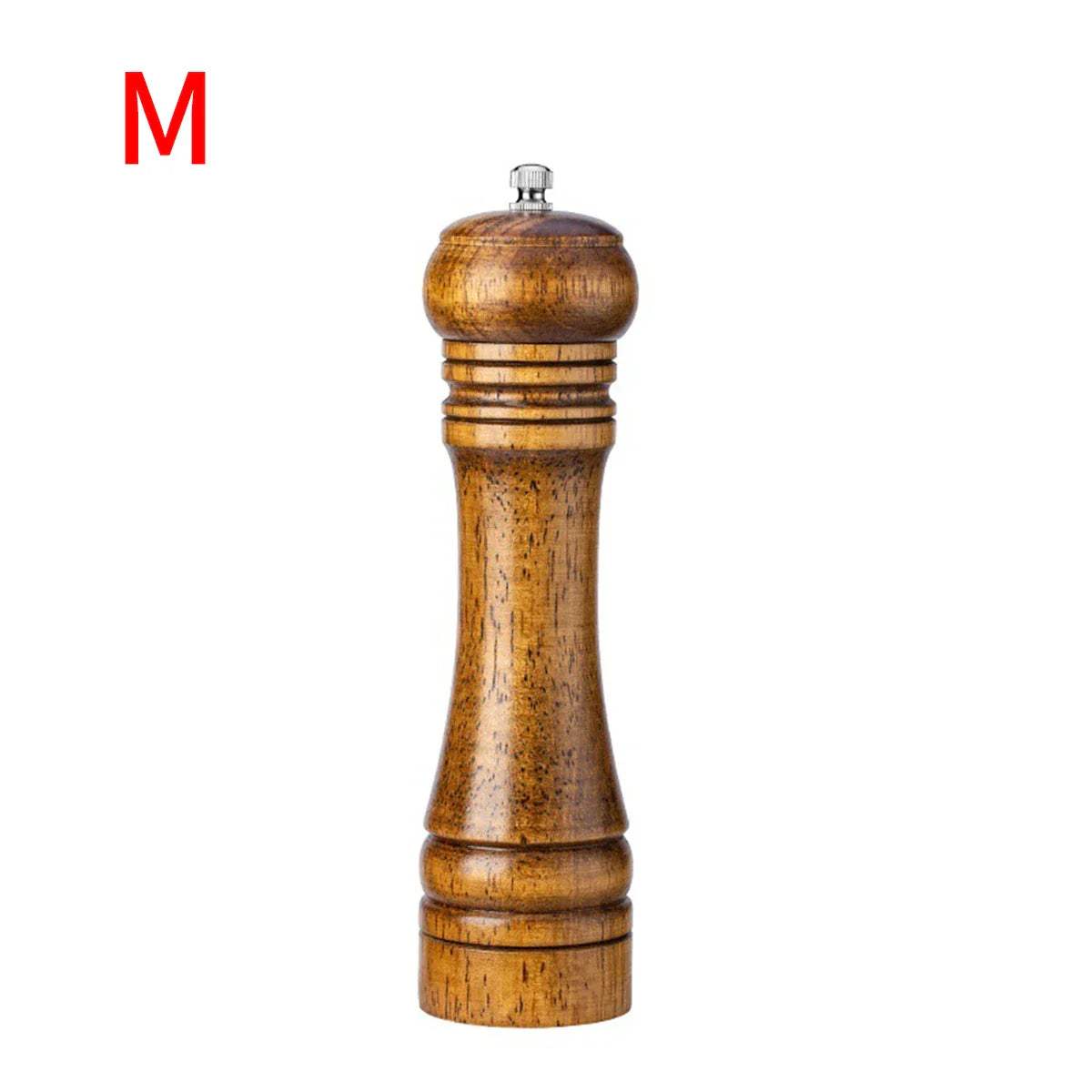 Oak Wood Manual Pepper Grinder – 5-inch (12.7 cm), 8-inch (20.3 cm), 10-inch (25.4 cm) Salt & Pepper Mill, Manual Spice Grinder