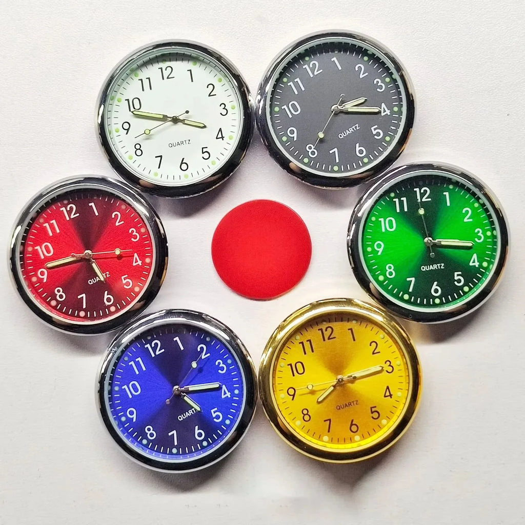 Luminous Mini Car Clock Stick-On Digital Dashboard Quartz Timepiece - 1.6 in (4 cm)