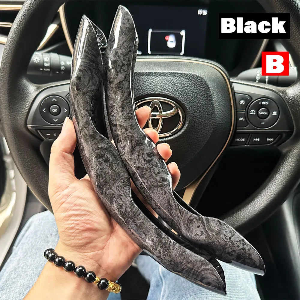 2-Pack Carbon Fiber Silicone Steering Wheel Covers 38 cm (15 in) Anti-Slip Universal Car Interior