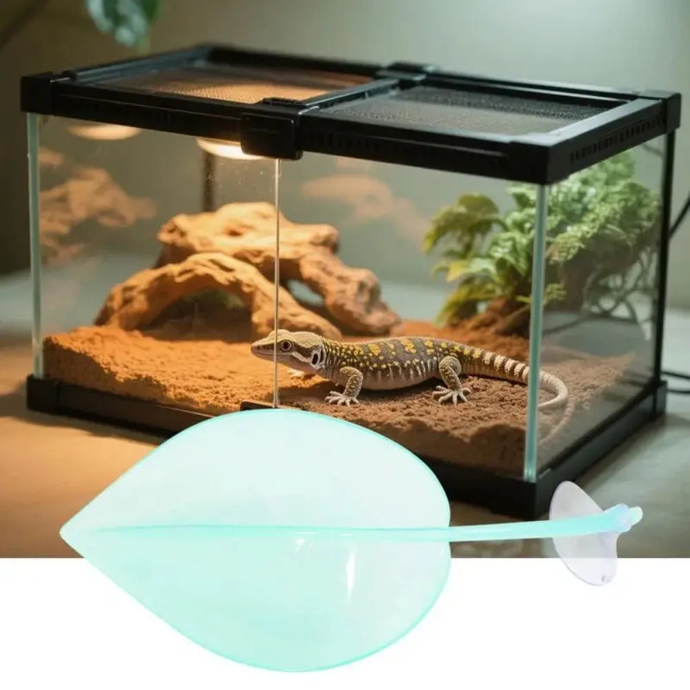 Frog Habitat Leaf Suction Cup Reptile Basking and Resting Terrace Tank Accessory Simulated Leaf for Geckos