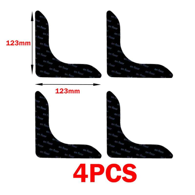 Non-Slip Rug Corner Pads - Reusable Washable PU Carpet Grippers Anti-Curling Adhesive for Rugs & Mats