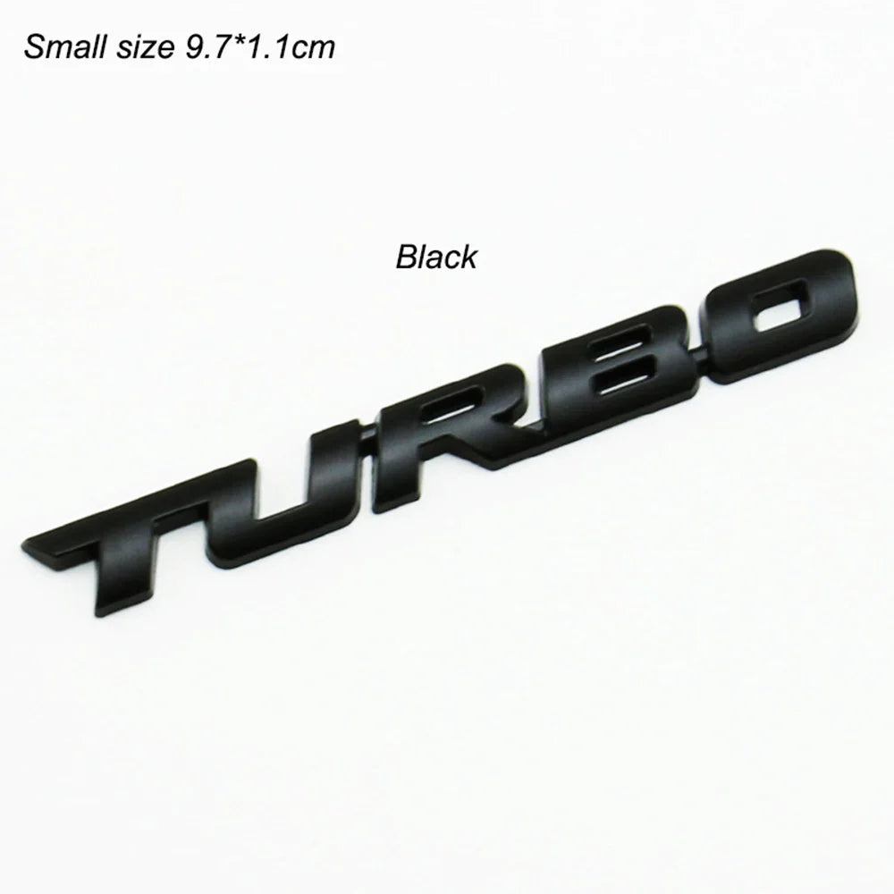 3D Turbo Boost Emblem Badge Car Sticker Chrome Zinc Alloy 9.7 x 1.1 cm (3.82 x 0.43 in)