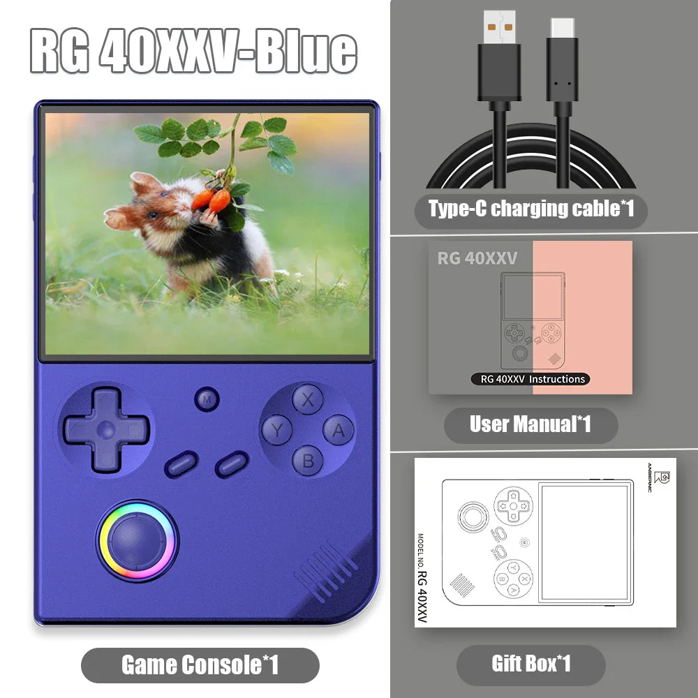 4.0-inch (10.16 cm) IPS Retro Handheld Game Console — 64GB Linux 64‑Bit, 2.4/5G WiFi, Bluetooth, Mini HDMI, 3200mAh, RGB Lighting, 5000+ Games