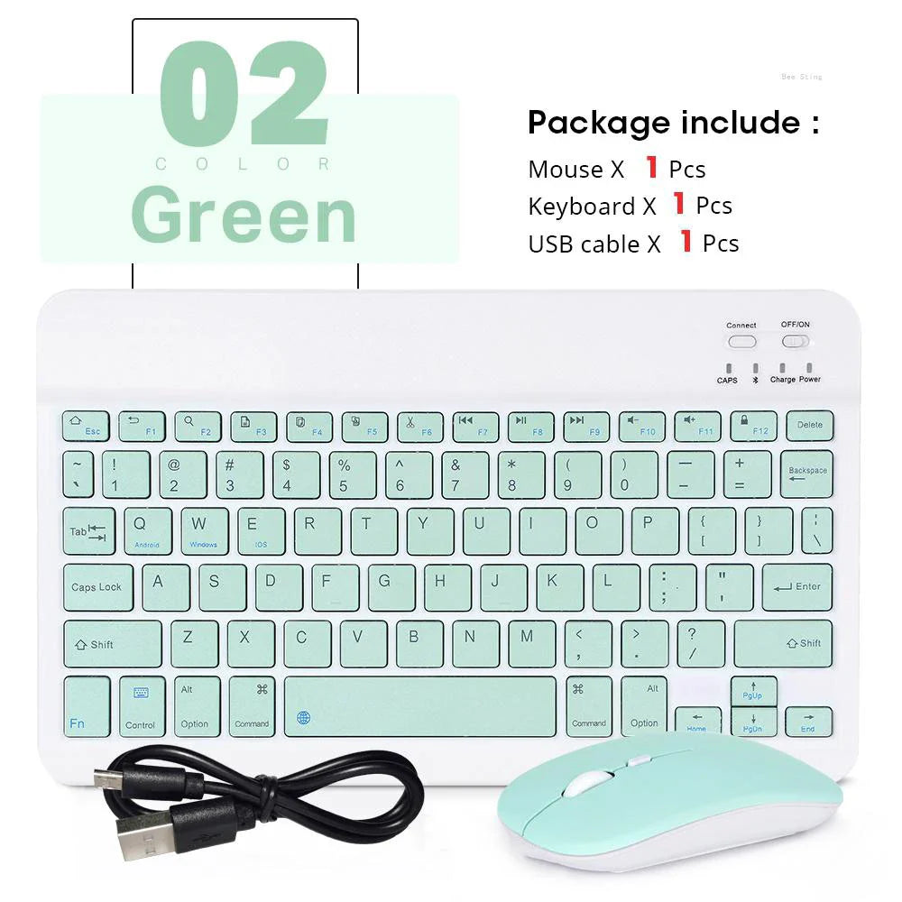 Mini Wireless Bluetooth Keyboard and Mouse — Portable Slim Rechargeable Keyboard for iPad, iPhone, Android Tablets, Samsung, Xiaomi, Mac & Windows