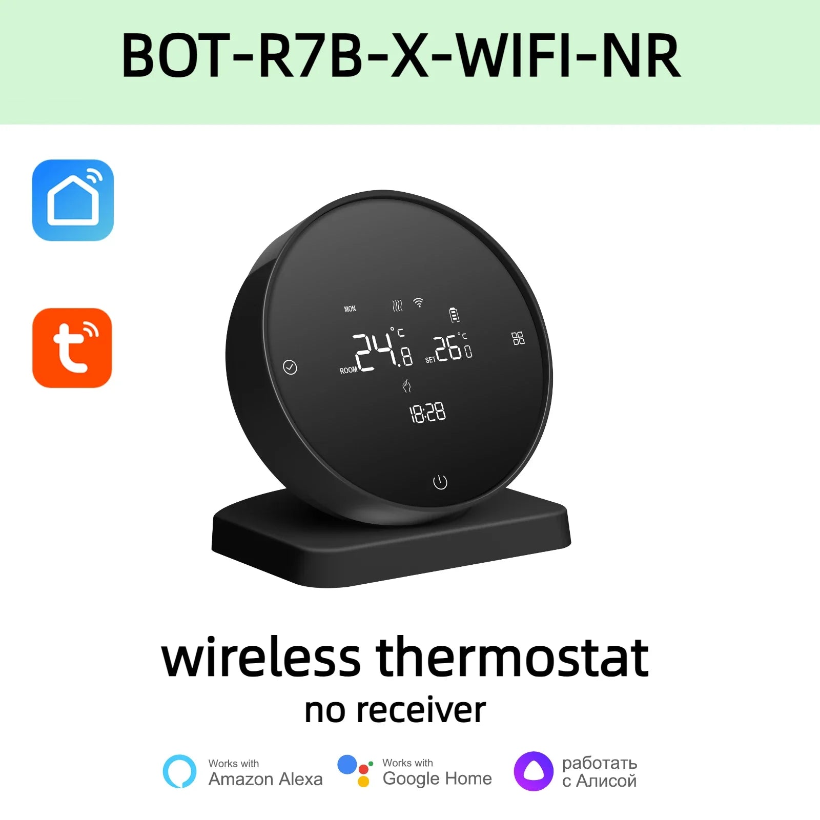 8-Zone Wireless Thermostat Hub – Central Heating Controller for Underfloor Heating, Boiler & Pump Control (Tuya/Smart Life, Alexa, Google Home)