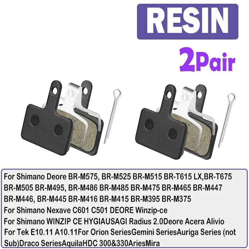 Resin Hydraulic Disc Brake Pads – Wear-Resistant MTB Brake Pads, Universal Fit for Hydraulic Disc Calipers
