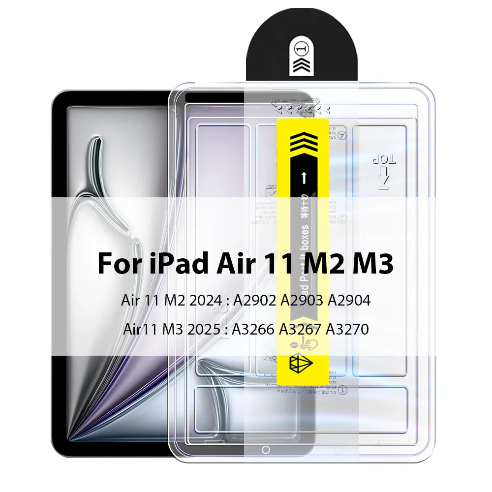 Tempered Glass Screen Protector for iPad Pro, Air & Mini — Fits 13-inch (33 cm), 12.9-inch (32.8 cm), 11-inch (27.9 cm), 10.9-inch (27.7 cm), 10.2-inch (25.9 cm), 8.3-inch (21.1 cm) — Anti-Fingerprint, Scratch-Resistant,
