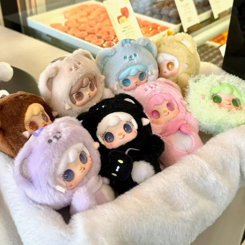 Plush Bear Blind Box Keychain - Cute Mini Mystery Doll Backpack Pendant Collectible Surprise Gift