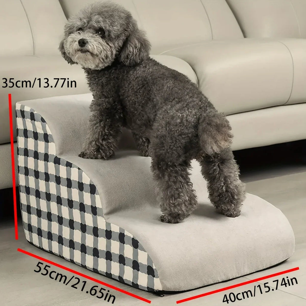 High-Density Foam Pet Ramp — Non-Slip Dog & Cat Stairs Sofa Ladder for Older Pets with Joint Pain