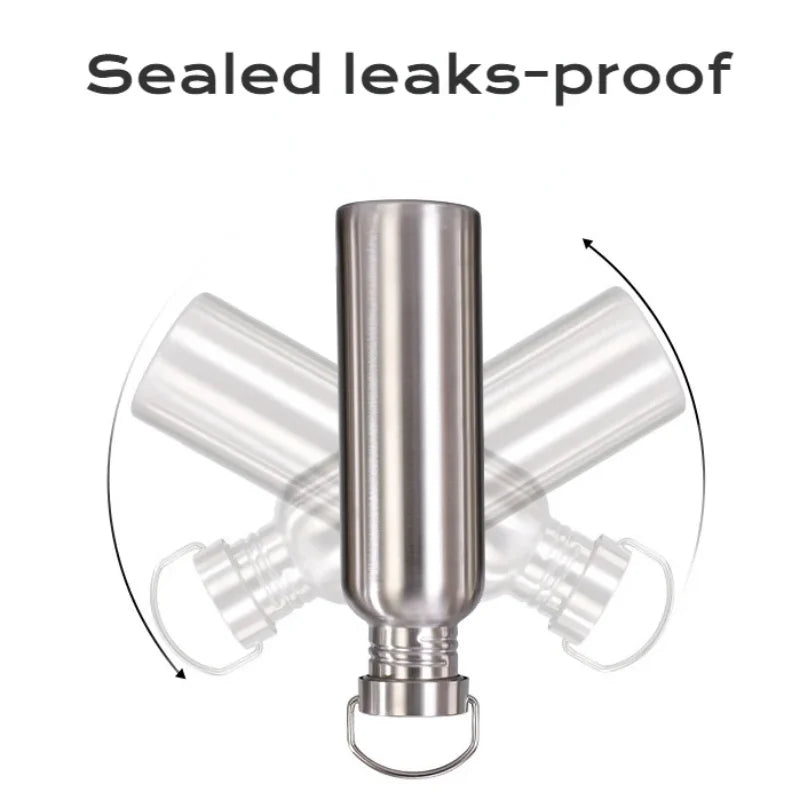 Stainless Steel Water Bottle Single Wall Wide Mouth 500/750/1000ml (16.9/25.4/33.8 fl oz) Sports & Cycling Bottle with Lid