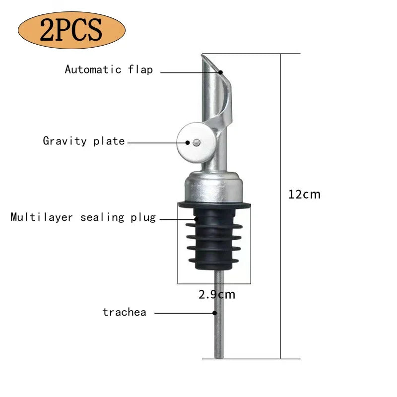 304 Stainless Steel Oil & Vinegar Pourer Spout — Auto-Open Bottle Stopper for Olive Oil, Wine & Liquor