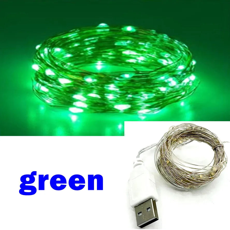 USB LED Copper & Silver Wire Fairy String Lights – Waterproof IP65, USB Powered, 2m/3m/5m/10m/20m, Warm White & Multicolor