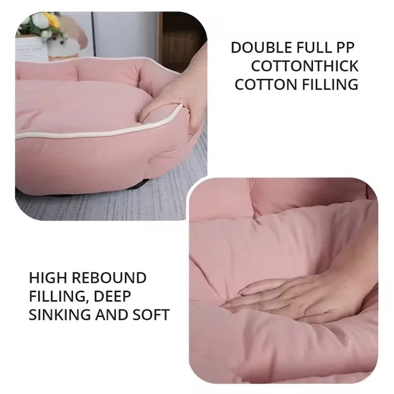 Large Pet Sofa Bed Plush Corduroy Couch for Dogs & Cats Winter Warm Sleeping Mat Cushion