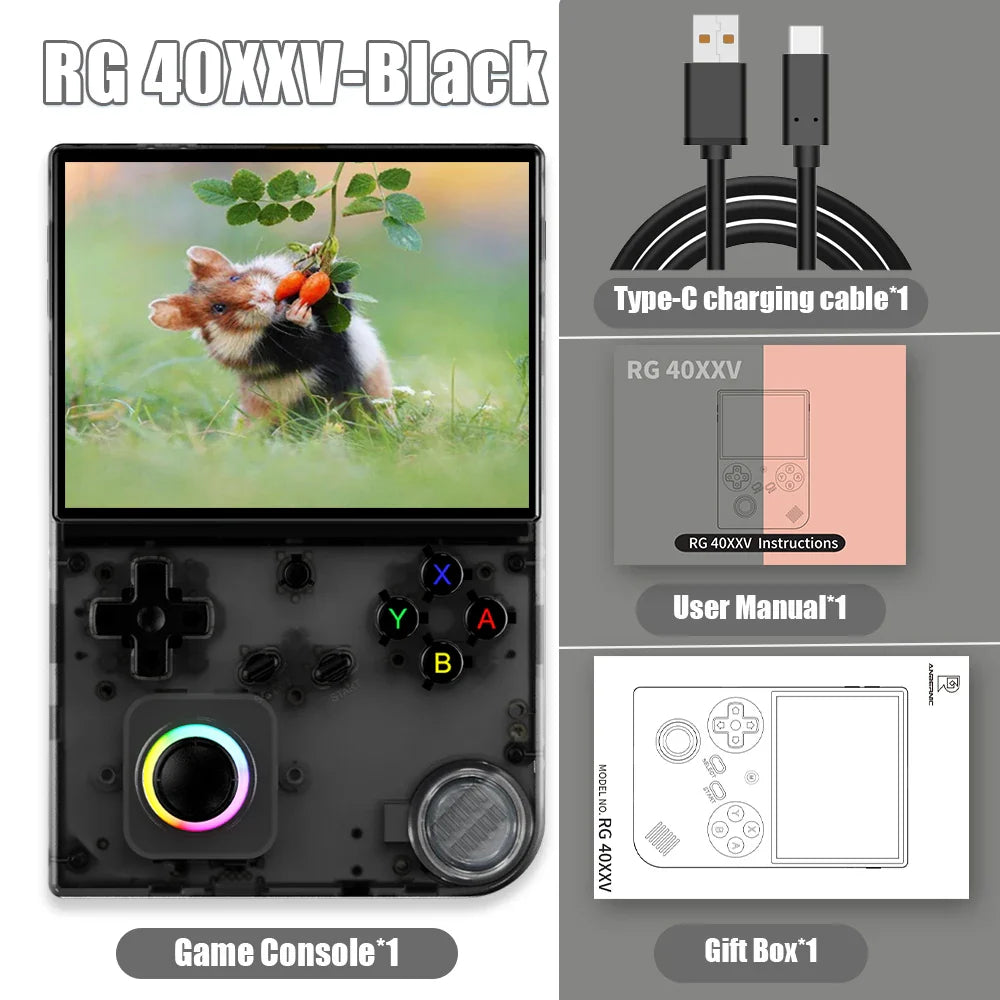 4.0-inch (10.16 cm) IPS Retro Handheld Game Console — 64GB Linux 64‑Bit, 2.4/5G WiFi, Bluetooth, Mini HDMI, 3200mAh, RGB Lighting, 5000+ Games