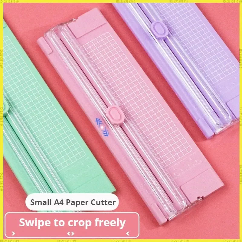 Mini Portable A4 Paper Trimmer – Manual Plastic Photo & Craft Cutter for Office and DIY