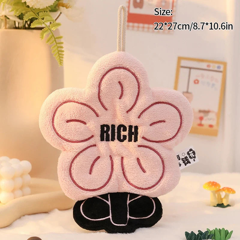 Thickened Coral Fleece Hand Towel – Super Soft Water-Absorbent Hanging Handkerchief for Kitchen & Bathroom