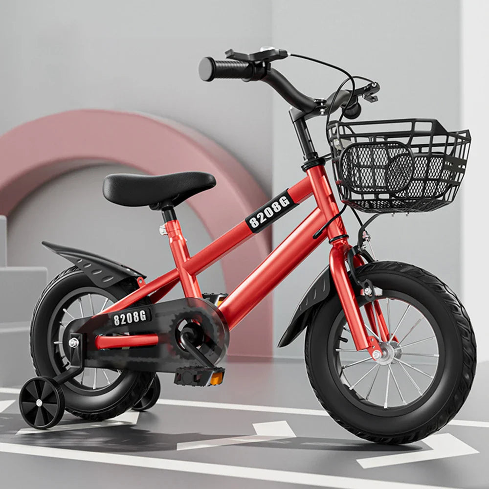 Kids Bike for Girls Ages 3-7 with Training Wheels & Front Basket - 14 in (36 cm) / 16 in (41 cm)