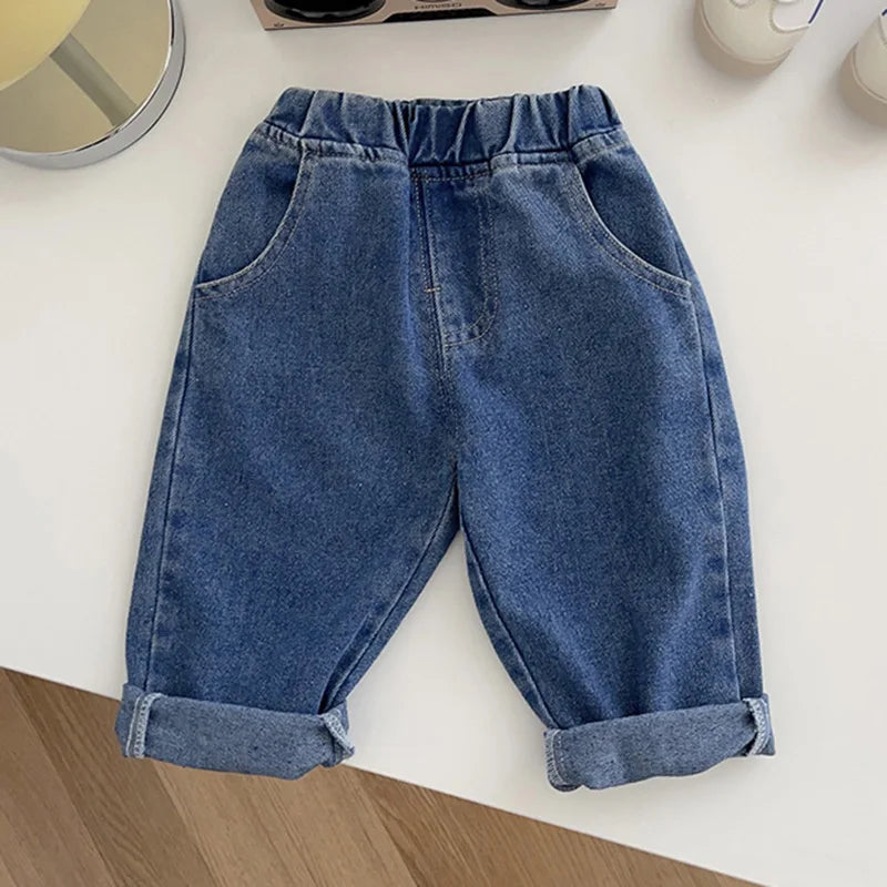 Toddler Straight Denim Jeans for Boys & Girls 9M–5T Elastic Waist Casual Spring Autumn - 3 Colors