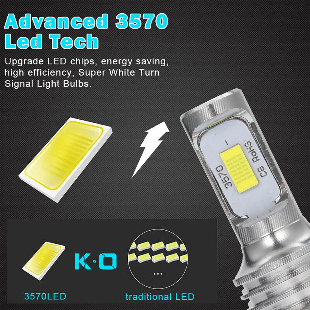 2-Pack CSP LED Headlight Bulbs H1 H4 H7 H8 H9 H11 9005 9006 (HB3/HB4) Super Bright DRL Fog Lamp - 6000K White / 3000K Yellow / 12000K Blue