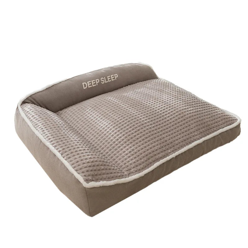 Plush Non-Slip Pet Bed - Winter Warm Removable Washable Dog & Cat Kennel Cushion