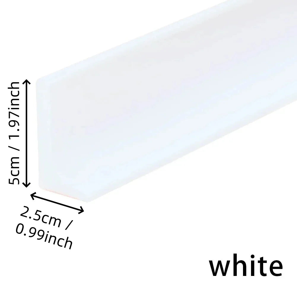 Silicone Shower Threshold Water Dam Strip — Bottom Seal for Glass Shower Door, Wet/Dry Separation, Adjustable 50–300cm (1.64–9.84ft), Heights 3–5cm (1.18–1.97in)
