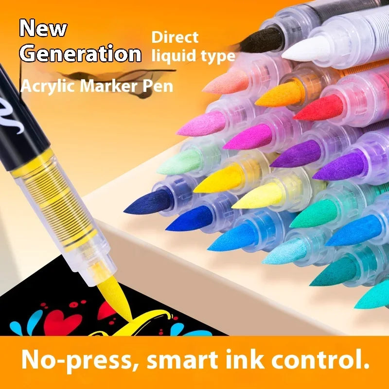 Acrylic Paint Pens Set - Multi-Tip Brush & Marker for Rock Painting, Stone & Ceramic Art (12 to 240 Colors)