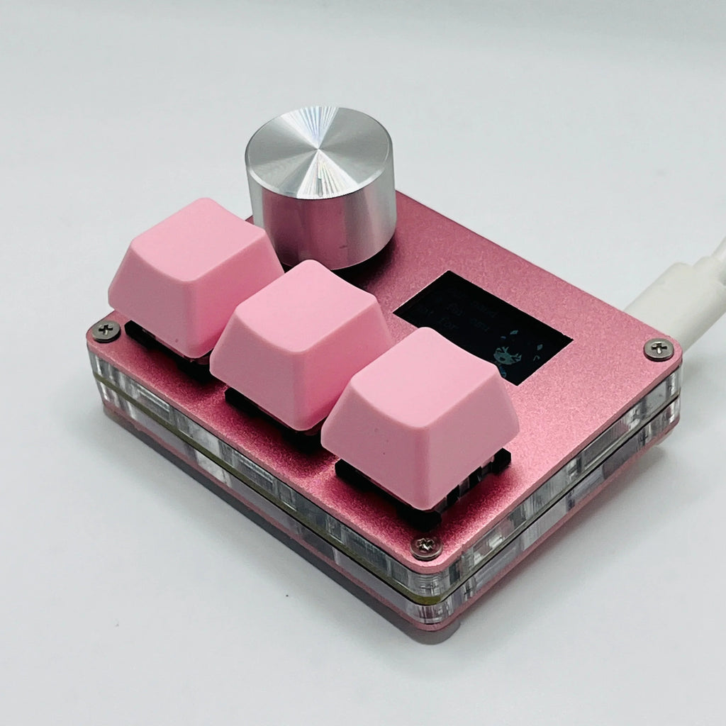 Mini Mechanical Gaming Keyboard - Hot-Swap Magnetic Hall Switches (Pink) with Knob, 0.96-inch IPS Screen, Rapid Trigger, USB-C 8000Hz