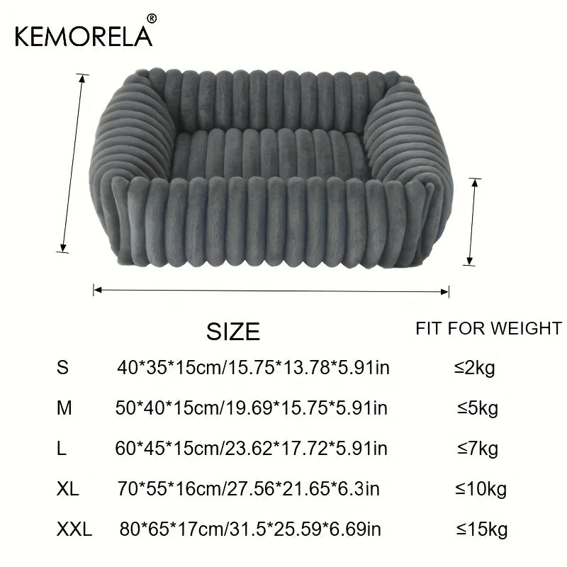 Orthopedic Plush Dog Bed – High-Resilience Support Mattress for Small to Medium Dogs, All-Season Fluffy Pet Bed for Bedroom