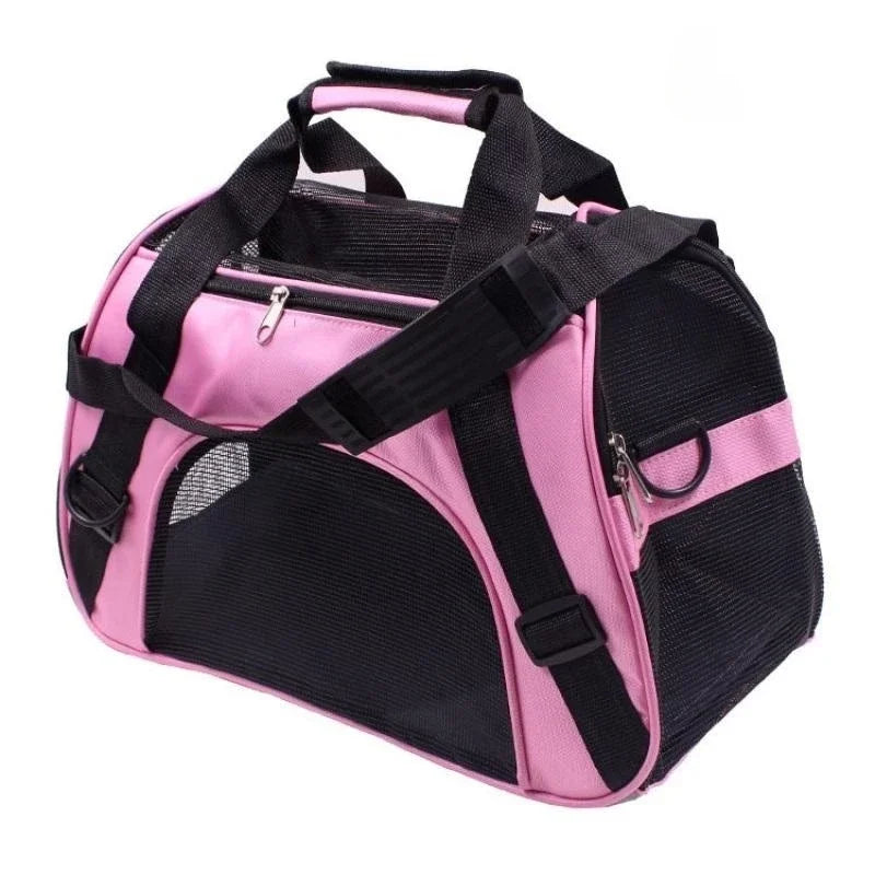Portable Mesh Pet Carrier Bag – Breathable Foldable Travel Handbag for Small Dogs & Cats