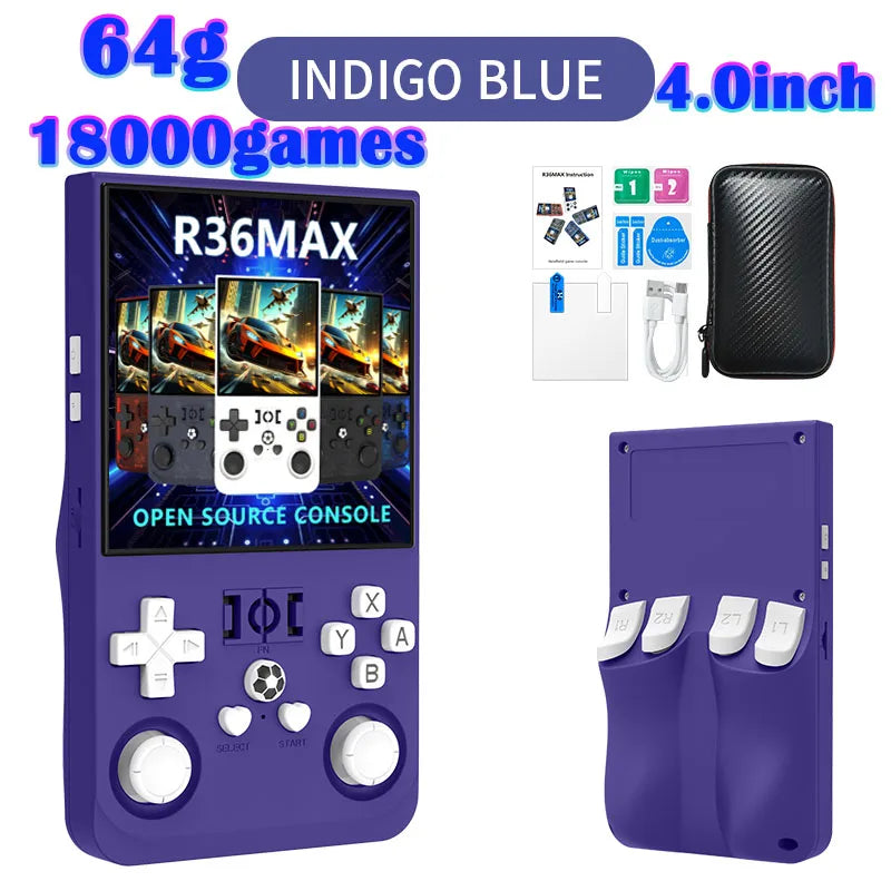 Handheld Retro Game Console 4.0-inch (10.2 cm) IPS 720x720, 64GB/128GB, 22,000 Preloaded Games, Linux, USB-C Charging