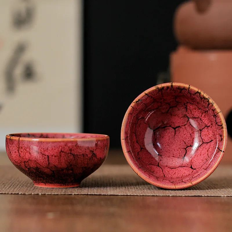 45ml (1.5 fl oz) Mini Jianzhan Kiln-Glazed Ceramic Tea Cup Kung Fu Teacup & Espresso Cup