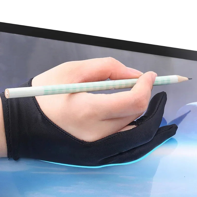 Palm Rejection Two-Finger Drawing Glove for Graphic Tablets - Right/Left Hand
