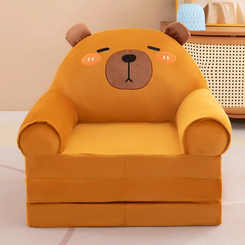 Kids Folding Sofa Bed – Convertible Toddler Seat & Nap Couch with Removable Washable Cover