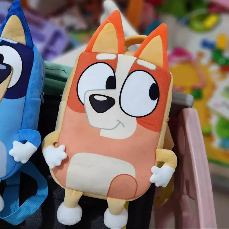 Bluey Family Kids Backpack, Cartoon Dog Kindergarten School Bag - Kawaii Blue & Orange Children's Gift