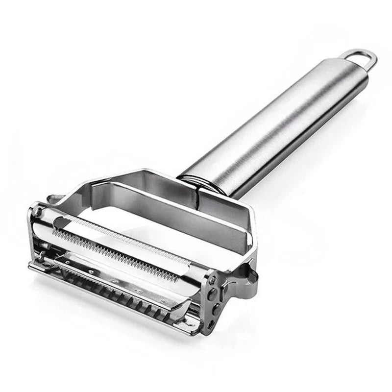 Stainless Steel 2-in-1 Vegetable Peeler & Slicer – Rotary Potato Peeler, Carrot Grater & Julienne Shredder