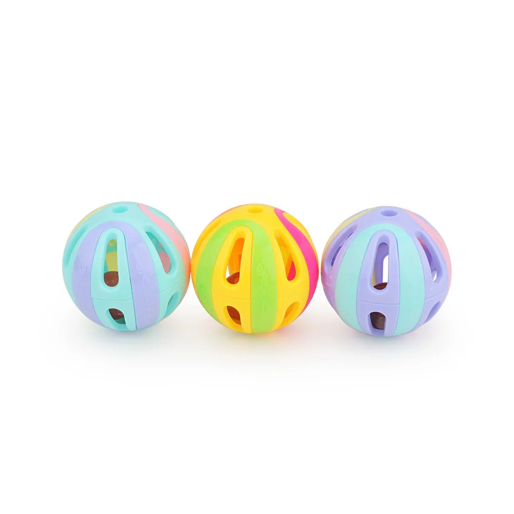 6-Pack Cat Bell Balls – Colorful Plastic Interactive Kitten Toys 1.93 in (4.9 cm)
