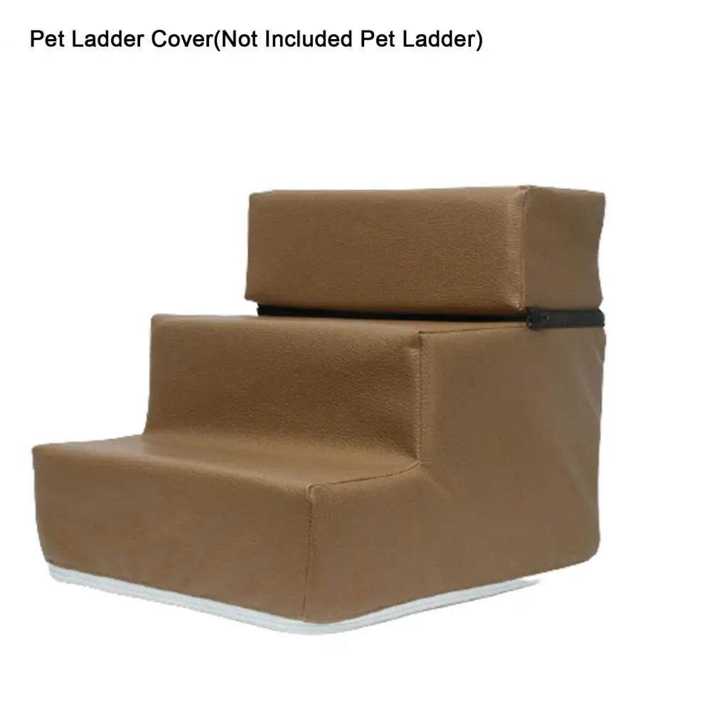 Detachable 3-Step Pet Stair Cover - Anti-Slip Faux Leather & Mesh Ramp Case, 11.8 x 11.8 x 13.8 in / 30 x 30 x 35 cm