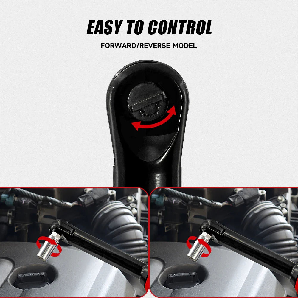 Extended Electric Ratchet Wrench 3/8" Drive 18V Brushless High Torque 80 N·m (0–85 ft·lb) Cordless