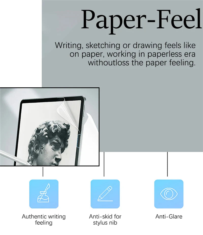 Paper-Feel Matte Screen Protector for 11-Inch (27.9 cm) iPad, 2-Pack PET Film, Anti-Glare, No Glass