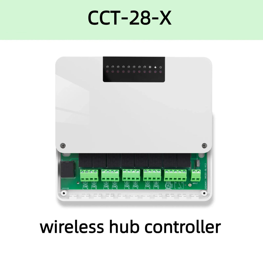8-Zone Wireless Thermostat Hub – Central Heating Controller for Underfloor Heating, Boiler & Pump Control (Tuya/Smart Life, Alexa, Google Home)