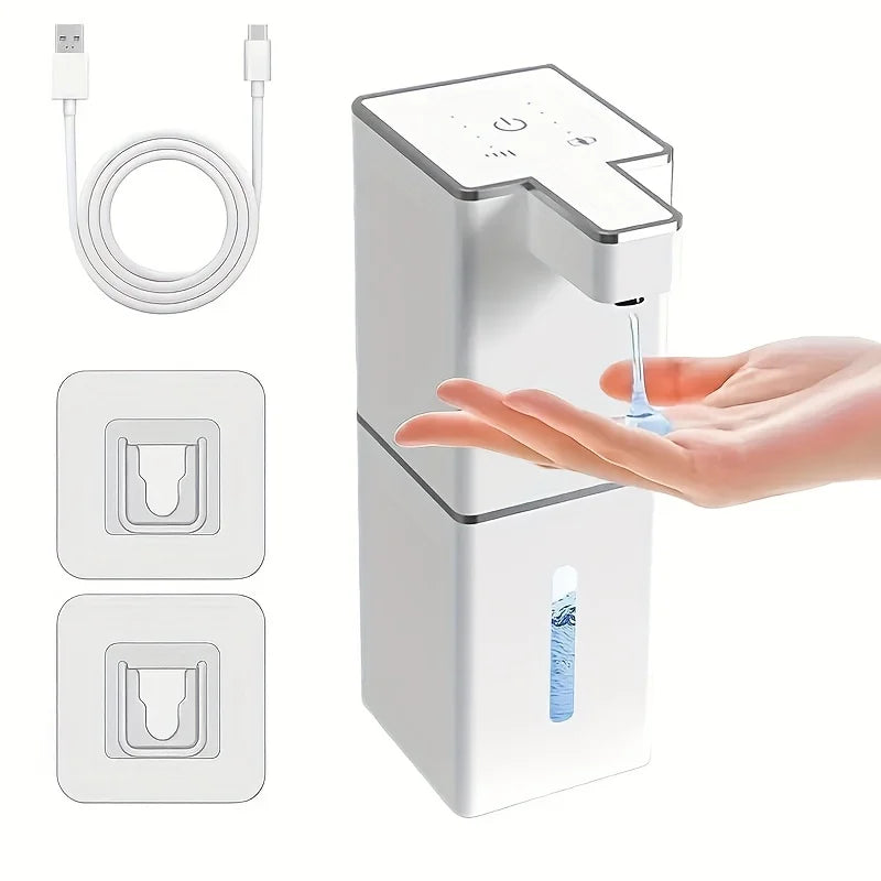Wall-Mounted Touchless Automatic Soap Dispenser — 380ml (12.8 fl oz) Rechargeable Infrared Foam & Liquid Dispenser for Kitchen & Bathroom