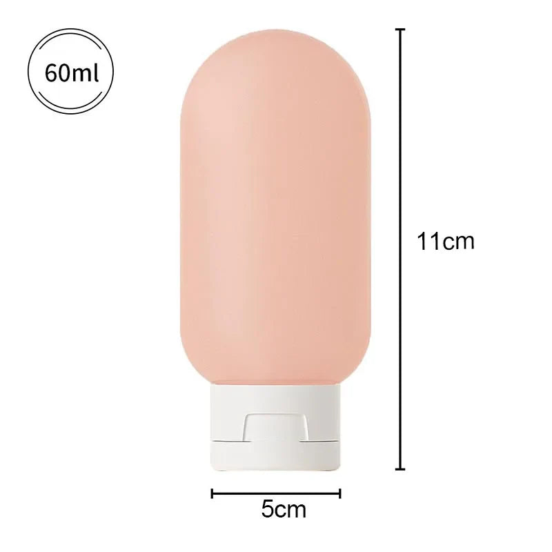 60 ml (2 fl oz) Silicone Travel Bottles Set – Refillable TSA-Friendly Travel Toiletry & Shampoo Bottles