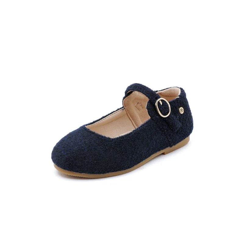 Kids Gray Slip-On Mary Jane Flats – Toddler & Children Oxford Platform Party Shoes (Size 21–37 • 13–22.5 cm / 5.12–8.86 in)